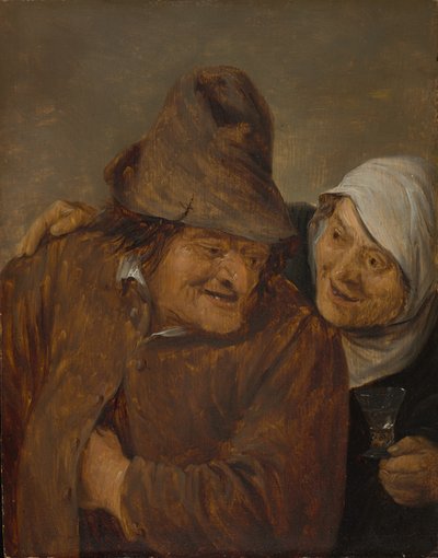 Två bönder med ett glas vin, ca. 1645. av David Teniers II