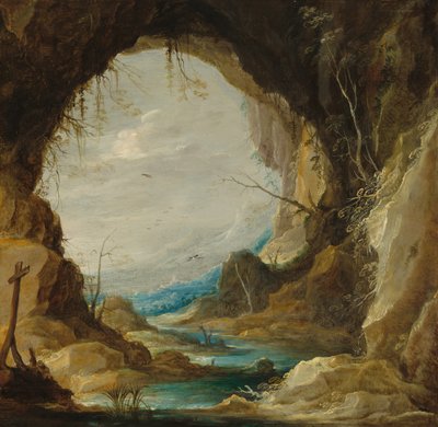 Utsikt från en grotta, tidigt 1630-tal. av David Teniers II