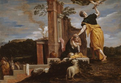 Abrahams offer av Isak av David Teniers the Younger