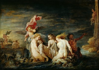 Hero and Leander: Leander Found by the Nereids, kopia av en målning av Domenico Feti, 1650-56 av David Teniers the Younger