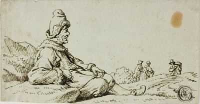 Man vilar i landskap av David Teniers the Younger