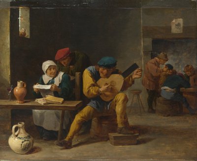 Bönder som gör musik på ett värdshus, ca. 1635 av David Teniers the Younger