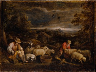 Herdar och får av David Teniers the Younger