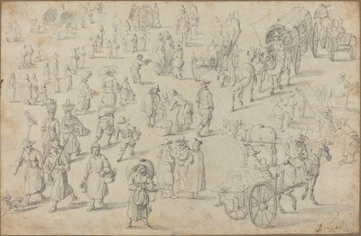 Studier av marknadssiffror av David Teniers the Younger