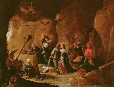 Antonius frestelse (olja) av David Teniers the Younger