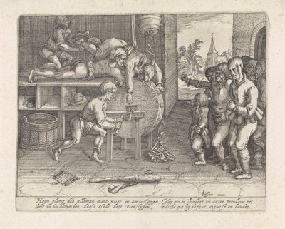 Trickster straffar slipande näsa och öron av David Vinckboons (I) (possibly)