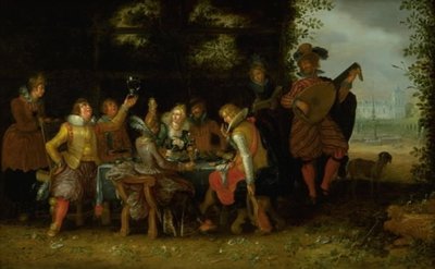 Bankett i en park (Den förlorade sonen bland skökorna?) av David Vinckboons