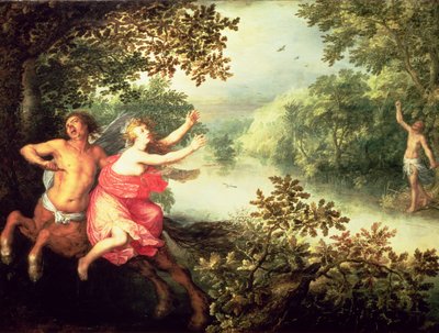 Hercules, Deianeira och kentauren Nessus, 1612 (panel) av David Vinckboons