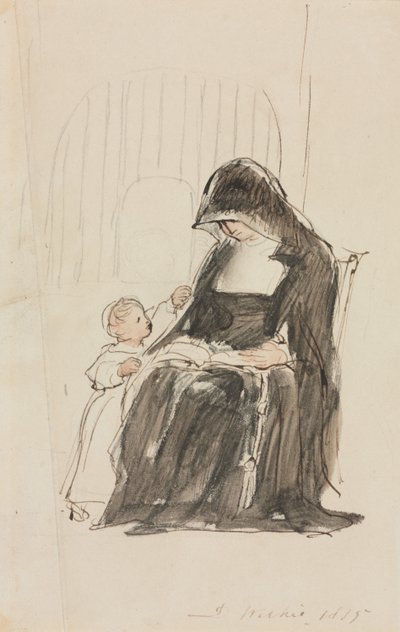 Nunna läser för ett barn av David Wilkie