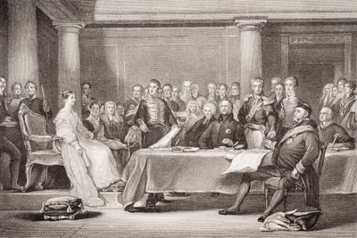 Le Fono Muamua a Queen Victoria, Kensington Palace, 21 Iuni 1837, mai le `Illustrations of English and Scottish History
