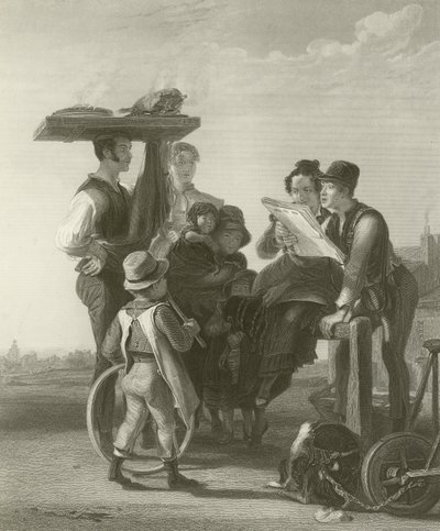 Läser nyheterna av David Wilkie