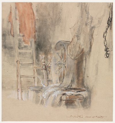 Studie för The Peep-O-Day Boys Cabin, i västra Irland The Sleeping Whiteboy, 1835. av David Wilkie