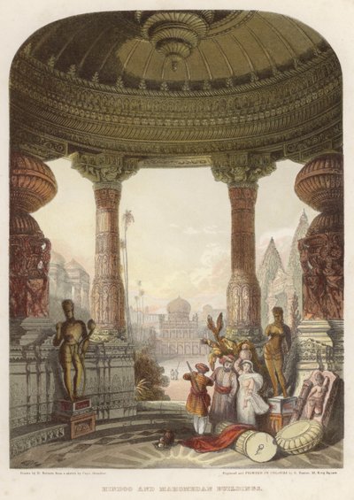 Hindoo och Mahomedan byggnader av David after Roberts