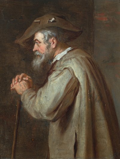 En bonde (olja på pannå) av David the Younger (follower of) Teniers