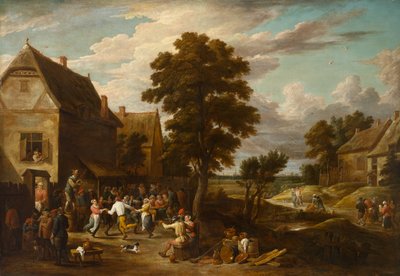 Dansare på ett Village Inn, cirka 1660-talet (olja på duk) av David the Younger (workshop of) Teniers