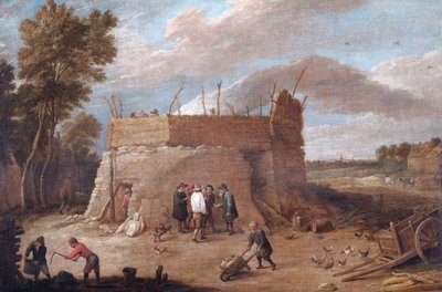 En kalkugn med figurer (olja på duk) av David Teniers the Younger