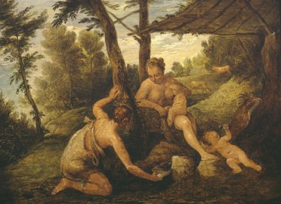 Adam och Eva efter utvisningen (efter Paulo Veronese och studio) av David Teniers the Younger