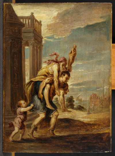 Aeneas flyr från Troja av David Teniers the Younger