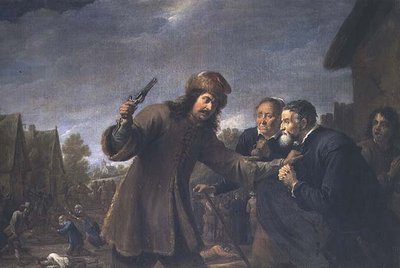 Attack på en by, 1648 av David Teniers the Younger