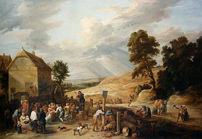 Country Dance before an Inn (olja på duk) av David Teniers the Younger