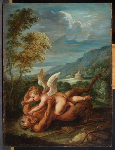 Cupido övervinner Pan av David Teniers the Younger