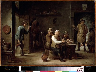 I krogen. Målning av David Tenier den yngre (1610-1690). Olja på trä, 36,2 x52,6 cm, ca 1640. Flamländsk skola, barockkonst. Pushkin Museum of Fine Arts, Moskva. av David Teniers the Younger