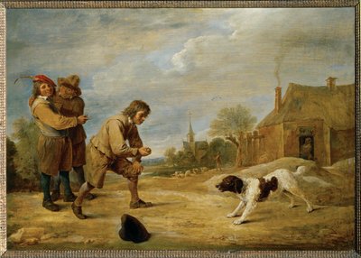 Bondpojke med hund av David the Younger Teniers