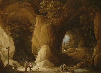 Eremiter i en grotta, 1600-talet av David Teniers the Younger