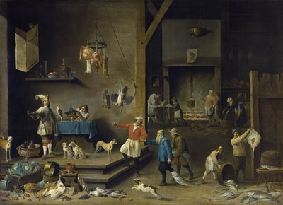 Kök - David Teniers, den yngre (1610-1690). Olja på duk av David Teniers the Younger