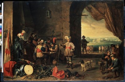 Vaktrummet. Målning av David Teniers den yngre (1610-1690). Olja på trä, 69 x 103 cm av David Teniers the Younger