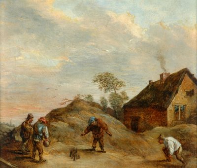 Män Som Spelar På Skålar av David Teniers the Younger