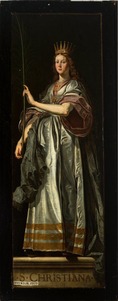 Sockenkyrka (Vår Fru församlingskyrka). Interiör. målning. triptisk. David Teniers den äldre. Bakända. Christiana. av David Teniers the Younger
