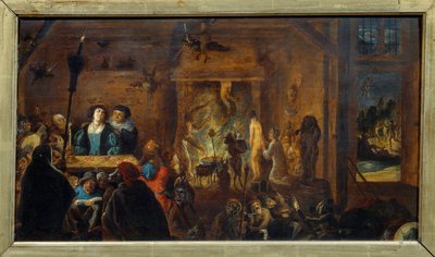 Sabbatsscen. Målning av David II Teniers kallad The Young (1610-1690) Ec. Flam. av David Teniers the Younger