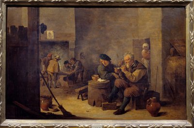 Rökning på vandrarhem Målning av David Teniers II den unge (1610-1690) 1600-talets sön. 0,4x0,62 m Madrid, Pradomuseet av David Teniers the Younger