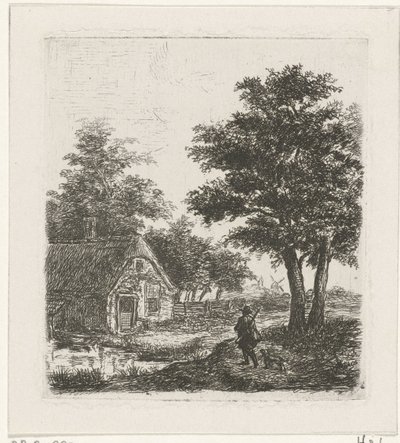 Jägare i ett landskap av David van der Kellen