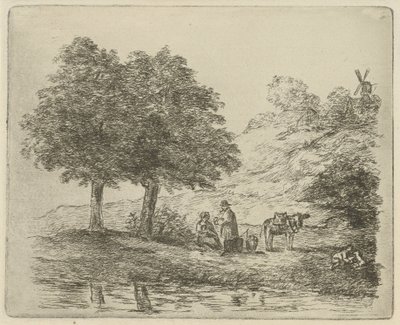 Landskap med familj av David van der Kellen