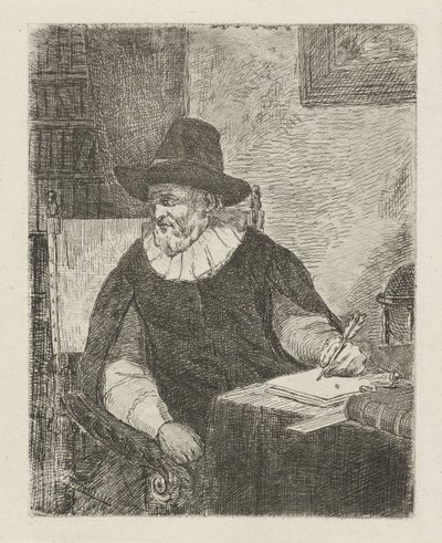 Man i ett arbetsrum av David van der Kellen