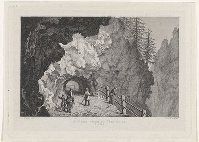 Passage i klipporna La Roche percée på Tête Noire (titel på objekt) av David van der Kellen