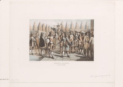 Möte mellan adelsmän Herrdräkt (1600-talet, andra halvan) (titel på föremålet) av David van der Kellen