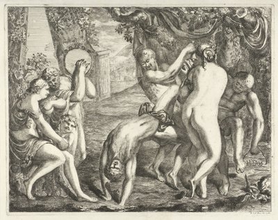 Landskap med en Bacchanal av David van der Plas