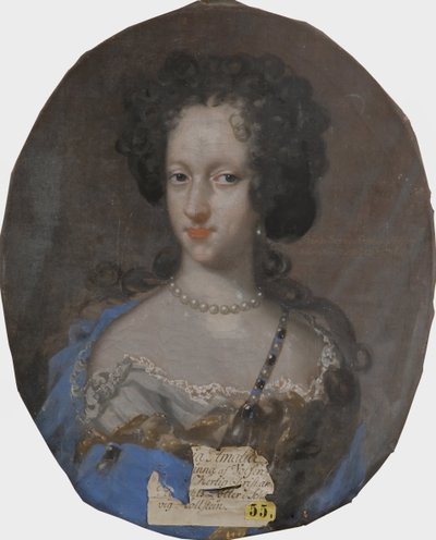 Sophie Amalie av Schleswig Holstein Gottorp, prinsessan dano norvegienne - Porträtt av prinsessan Sophie Amalie av Holstein-Gottorp (1670-1710), hertiginna av Brunswick-Lueneburg, av Krafft, David, von (1655-1724). Olja på duk. Mått: 69x56 cm. nationalm av David von Krafft