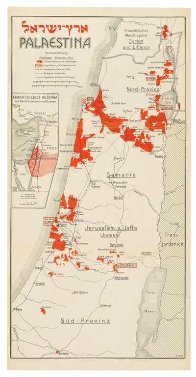 Karta över Palestina av Davis Trietsch