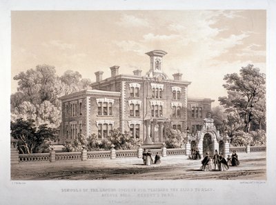 London Society Schools for undervisning blinda, Avenue Road, Marylebone, London, c1860. av Day and Son