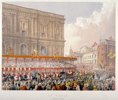Kunglig procession som passerar den östra änden av St Paul