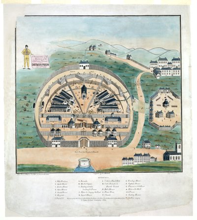 En representation av massakern på amerikanska fångar i Dartmoor Prison, 6 april av DeWitt C. Hitchcock