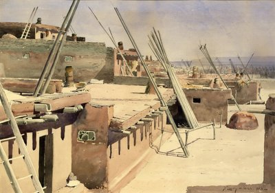 Gata i Pueblo of Zuni, New Mexico av De Lancey Gill