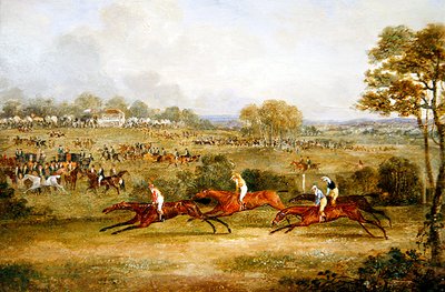 Ett landstävlingsmöte (olja på panel) av Dean I Wolstenholme