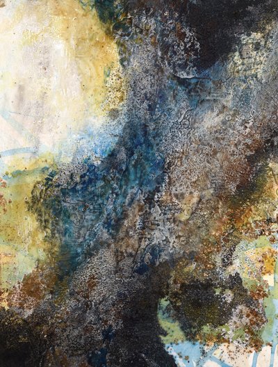 Deep Blue Gold – abstrakt av Deb Chaney