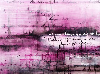 Rosa abstrakt skrift av Deb Chaney