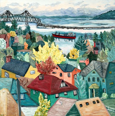 Astoria View, 2015 (akryl på duk) av Deborah Eve Alastra